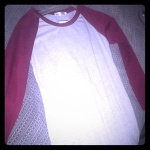 New W/ Tags Grey And Maroon Long Sleeve Dress